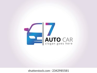 Letter 7 Car Logo Design Template Inspiration, Vector Illustration, Vehicle Logo, Automotive Logo