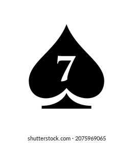 Letter 7 Casino Logo. Poker Casino Vegas Logo Template On Letter 7. Poker Club Sign