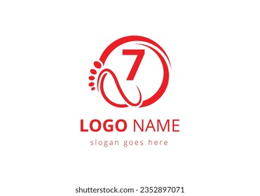 Letter 7 Foot and care Logo Design Vector Template.
Foot and ankle healthcare