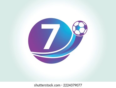 Letter 7 Football Logo Design Vector Template. Football Club Symbol. business, and company identity.