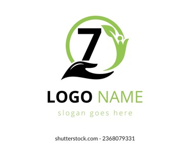 Letter 7 Health Care Logo Design. letter with safe hands Professional charity teamwork and foundation logo design