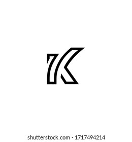 letter 7 K typography logo