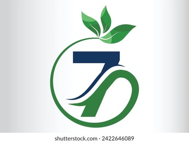 Letter 7 Leaf Logo Design Vektor Buchstaben Vorlage Design für die Marke.