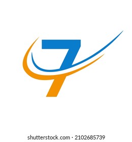 Letra 7 Plantilla vectorial con logotipo Diseño moderno y sencillo. 7 Logotipo Para Identidad De Empresa Y Empresa, Plantilla Moderna, Plana Y Minimalista