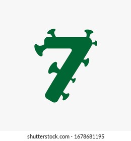 Letter 7 with virus and bacteria 