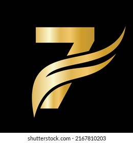 Letter 7 Wing Logo For Transport, Freight, Transportation Logotype Vector Template