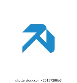 letter 7n n7 simple geometric font logo vector 