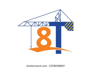 Letter 8 Construction Logo Symbol Vector Template. Modern vector logo for Real estate business and company identity.