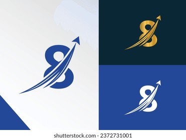 Letter 8 with Finance logo concept. marketing and growth arrow financial business logo design