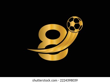 Letter 8 Football Logo Design Vector Template. Football Club Symbol. business, and company identity.