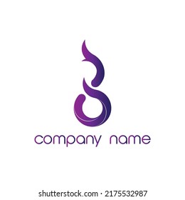 Letter 8 logo elegant, for the logo of a product, purple gradient color.
