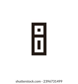 Letter i in 8 square geometric symbol simple logo vector