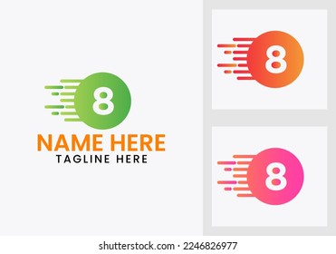 Letter 8 Technology Logo Design Template. Modern Logotype Symbol