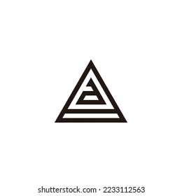 Letter a in 8, triangle geometric symbol simple logo vector