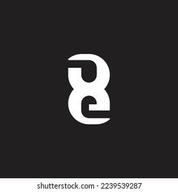 einfaches Design-Logo des Buchstabens 8e, Vektorgrafik 