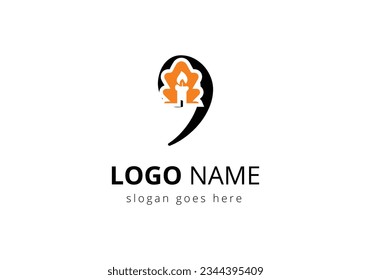 Letter 9 With Candle Logo  Design Vector Template. For Event, Celebration and Party Symbol