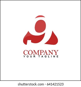 Letter 9 with Modern glossy and Triangle logo, Arrow and forward, Vector abstract  Digital, Technology, Media logotype