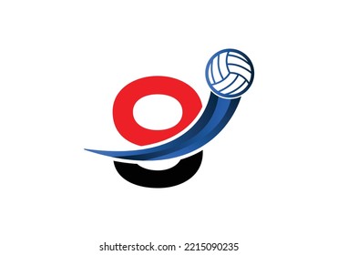Letter 9 Volleyball Logo Design For Volleyball Club Symbol Vector Template. Volleyball Sign Template Design.