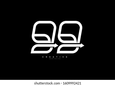 Letter 99 Logo Bold Linked Arrow Shape