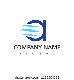 Letter A, Air Conditioning Logo, HVAC Logo Concept