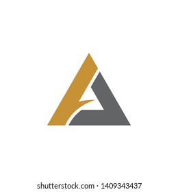 Letter A, AL triangle logo design vector