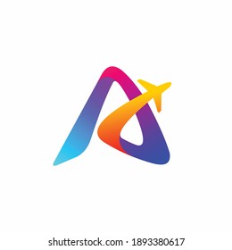 Letter A, Aviation logo design