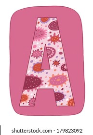 The letter A. Bright floral element of colorful alphabet made 