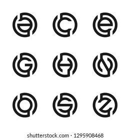 Letter A, C, E, G, H, N, O, S, Z vector illustration