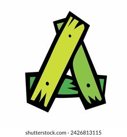 Letter "A" in carton style