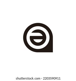 Letra a en un símbolo geométrico circular simple vector