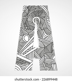 Letra "A" del alfabeto doodle