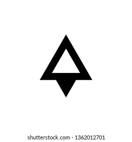 LETTER A, E, S LOGO, BLACK WHITE