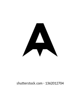 LETTER A, E, S LOGO, BLACK WHITE
