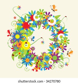 Letter A, floral design. See also letters in my gallery