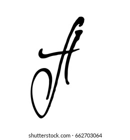 Letter A. Handwritten by dry brush. Rough strokes font. Vector illustration. Grunge style alphabet