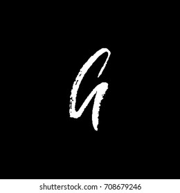 Letter A. Handwritten by dry brush. Rough strokes font. Vector illustration. Grunge style elegant alphabet