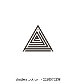Letter A, j, g and e triangle line geometric symbol simple logo vector