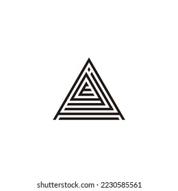 Letter A, j, g and E triangle line geometric symbol simple logo vector