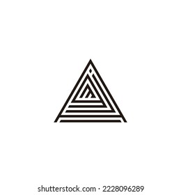 Letter A, j, g and m triangle line geometric symbol simple logo vector
