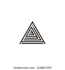 Letter A, j, g and number 3 triangle line geometric symbol simple logo vector