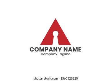 Letter A, key, person and house modern logo design template. Simple logo for your business company.