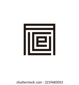 Letter A, L, G and e square geometric symbol simple logo vector