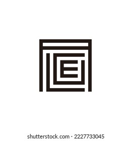 Letter A, L, G and E square line geometric symbol simple logo vector