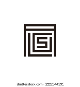 Letter A, L, G and s, square geometric symbol simple logo vector