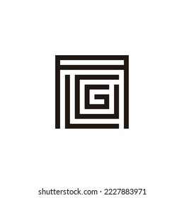 Letter A, L, G and G square geometric symbol simple logo vector