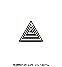 Letter A, L, j, g and number 3 triangle geometric symbol simple logo vector