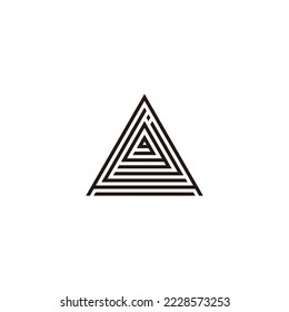 Letter A, L, j, g and g triangle line geometric symbol simple logo vector