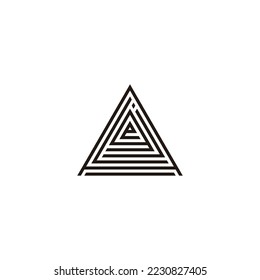 Letra A, L, j, g y símbolo geométrico de línea de triángulo símbolo de logotipo simple vector