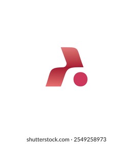 A letter "A" logo with a dynamic, curved design and a circular accent.