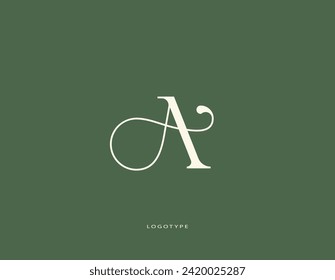 Letter "A" logo. Signature with an infinity sign. Vector illustration.